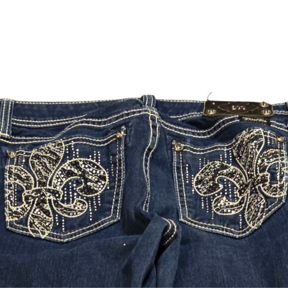 Miss‎ Me Easy Skinny Fluer-De-Lis Pockets Stretch Women's Size 28 x 32 - Picture 1 of 11